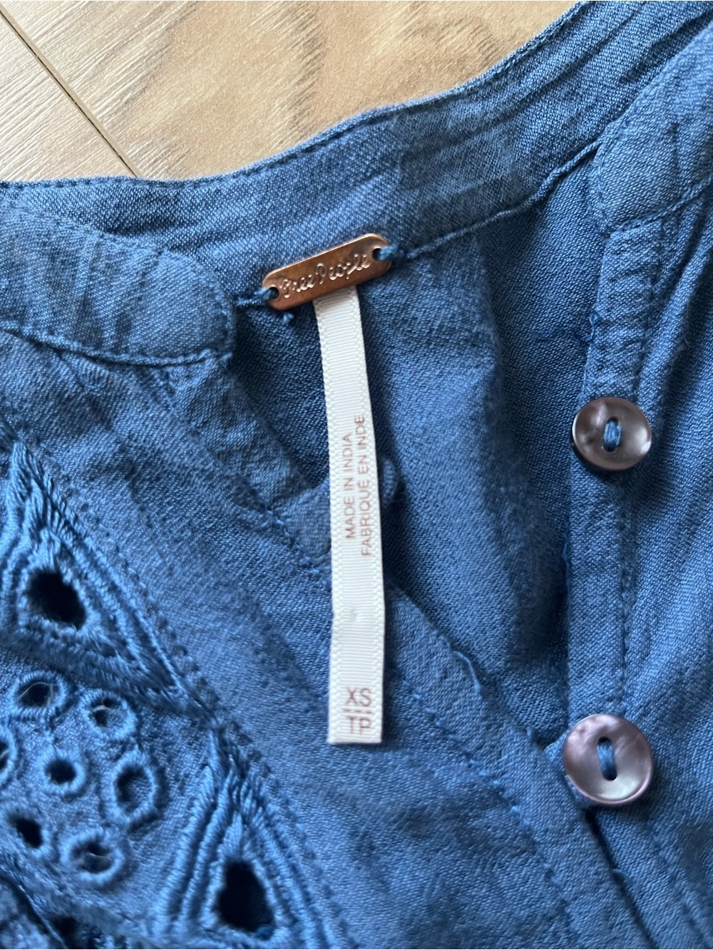 Free People Blue Eyelet Mini Dress